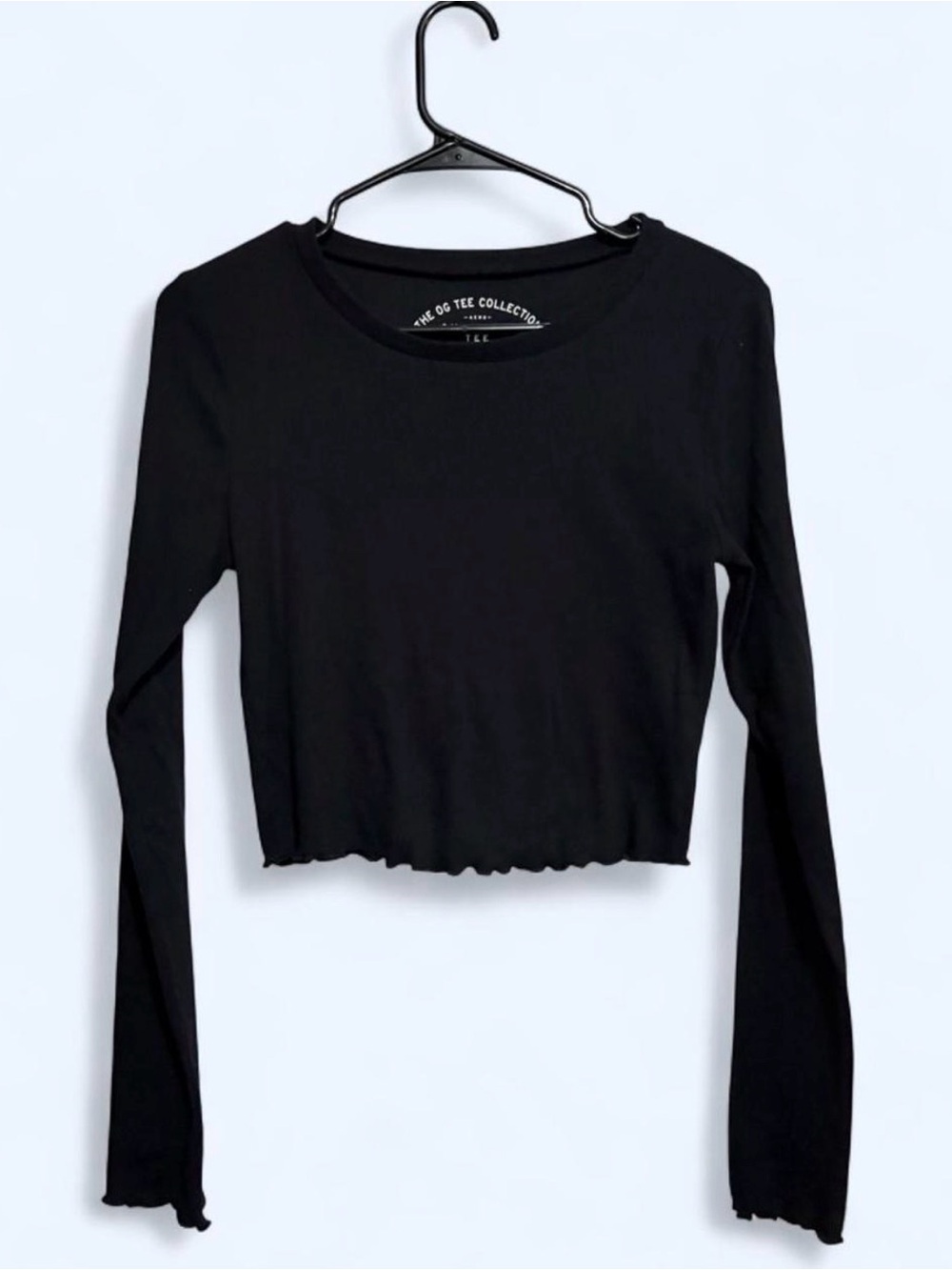 Aeropostale Black Cropped Long Sleeve Top